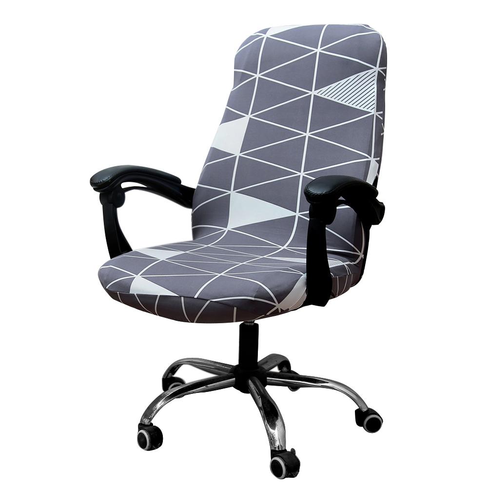 Housse de chaise d'ordinateur élastique extensible universelle couverture de chaise de bureau imprimée Spandex pour le dos et la Base de chaise de bureau d'étude à la maison: A