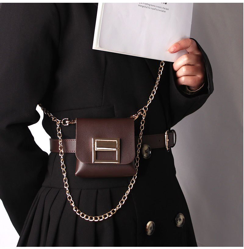 BQ Crossbody Kette Schulter Gurt Taille Gürtel Mini Geldbörse Tasche