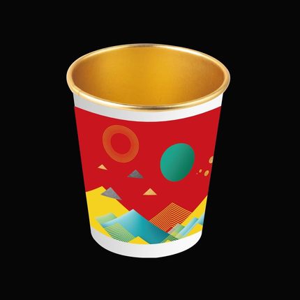Taza de papel de aluminio dorado de 50 piezas para uso doméstico y comercial, vaso desechable de alta gama, vaso grueso para agua, té, café, leche y: 50pcs 7