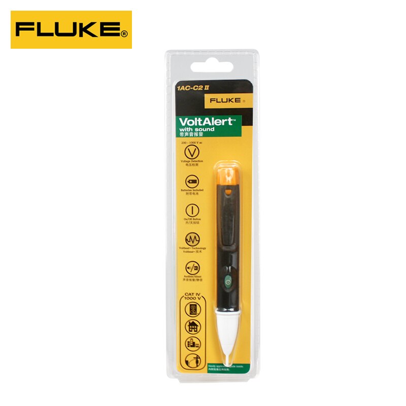 FLUKE-Bolígrafo eléctrico de alta precisión, Detector de alarma con pantalla Digital, voltaje de 200-1000V, sin contacto, serie 1AC-C2 II