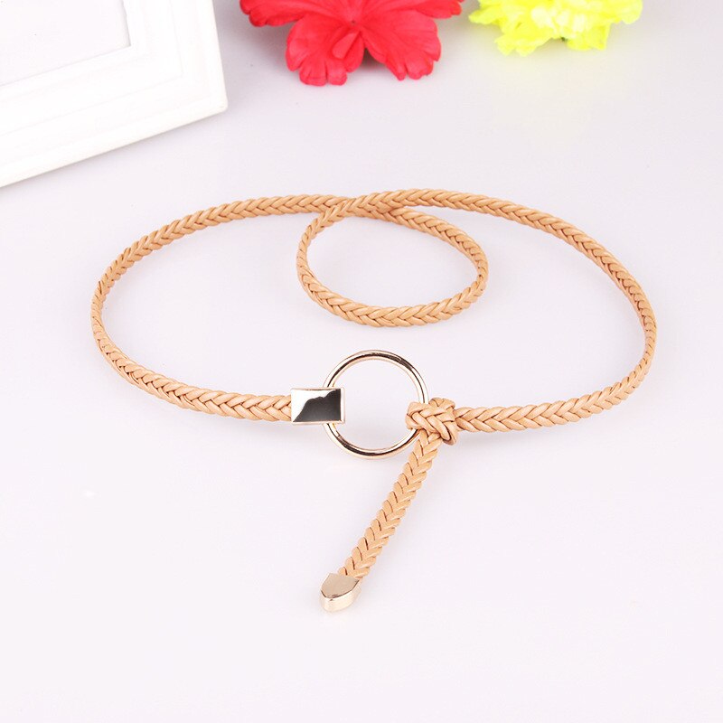 1pc Women's Belt Stretch Skinny Elastic Wide Corset Tie Wrap Waist Soft Vintage Femme Red Black Blue Dress Belt Accessories: khaki