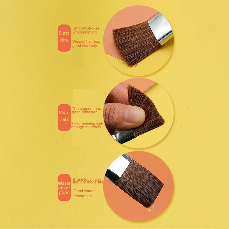 6 stk kunstner oljemaling børster sett nivå hode vesle hår vann maling pensel akryl tegning kunst rekvisita maleri dedikert