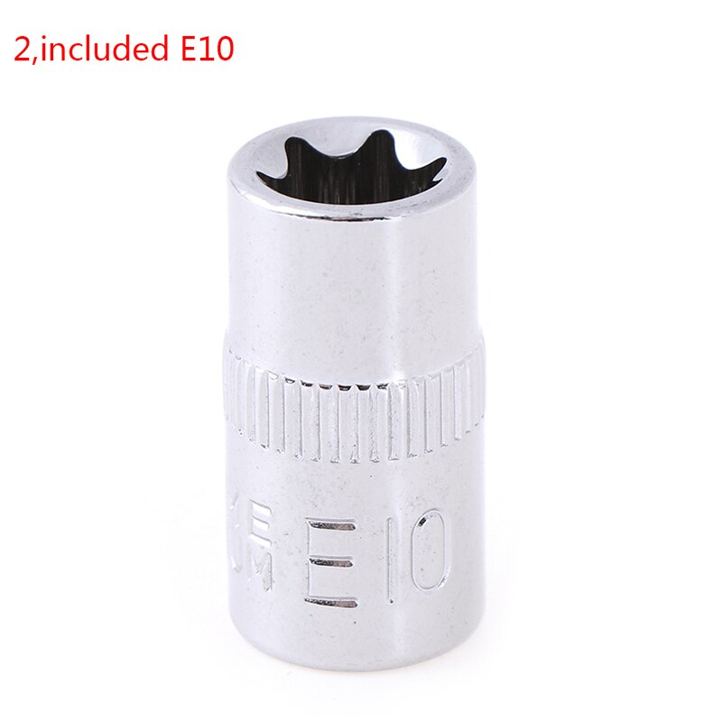 1/5pcs E-Socket Sockets 1/4 Inch(6.3mm) Torx Star Bit Female E-Socket Set Socket Nuts Set E4,E5, E6,E7, E8 Length:28mm: A2