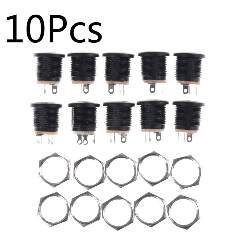 DC Power Connectors Pin 2.1x5.5mm Female Plug Jack + Male Plug Jack Socket Adapter PCB Mount DIY Adapter Connectors 2.1X5.5mm: 10xFemale Socket