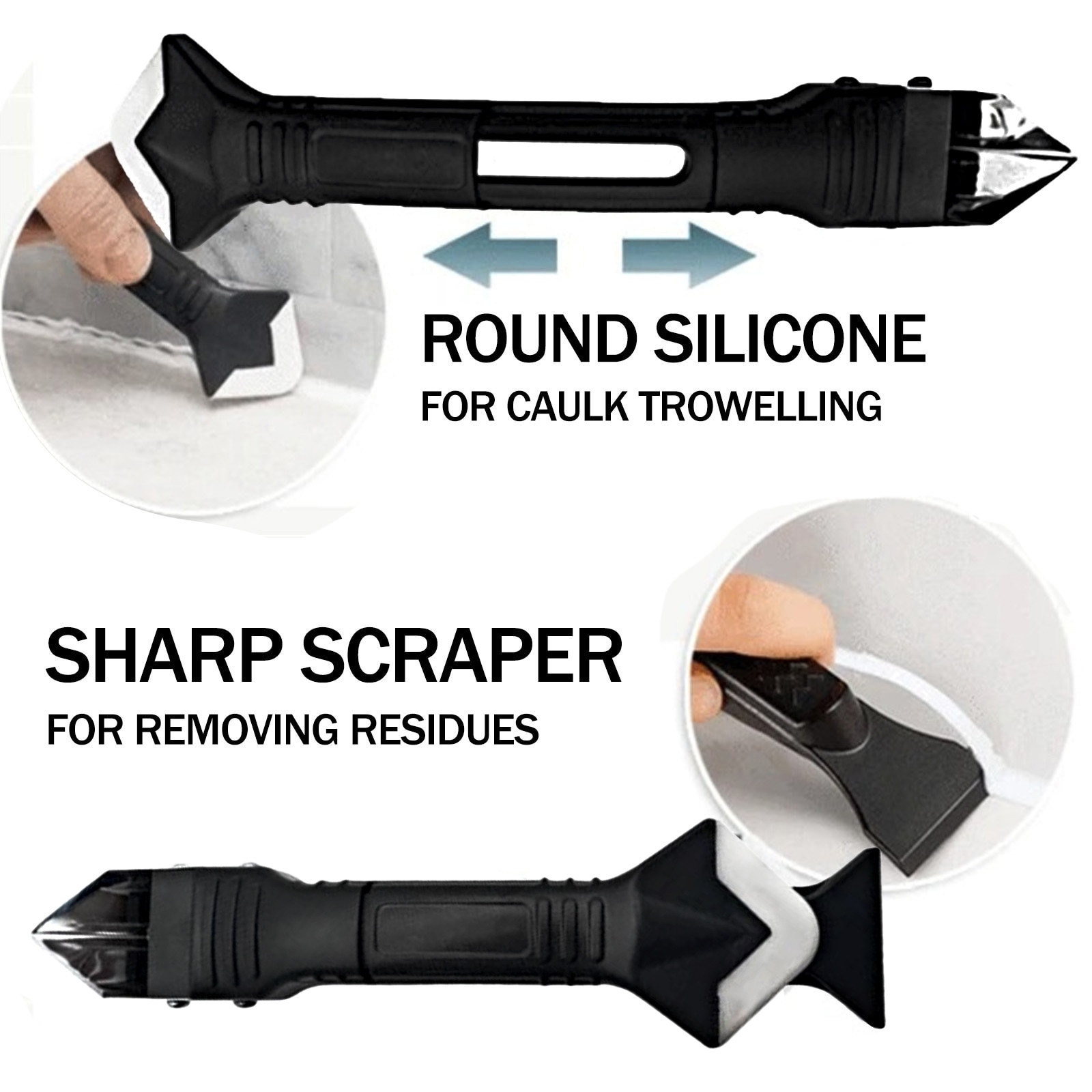 Herramienta de costura de silicona para raspar, y espátula de silicona, ángulo de calafateo, sellador, raspador suave, Kit de lechada