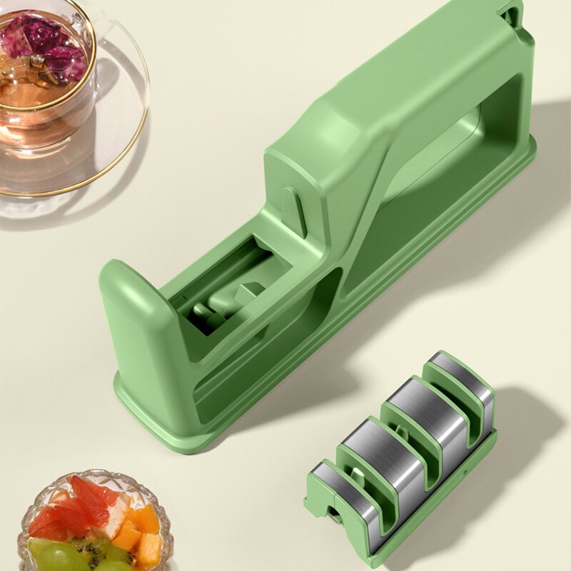 4 In 1 Knife Sharpener Manual Knife Sharpening Tool Scissors Sharpening Stone With 1 More Replace Sharpener Kitchen Accessories