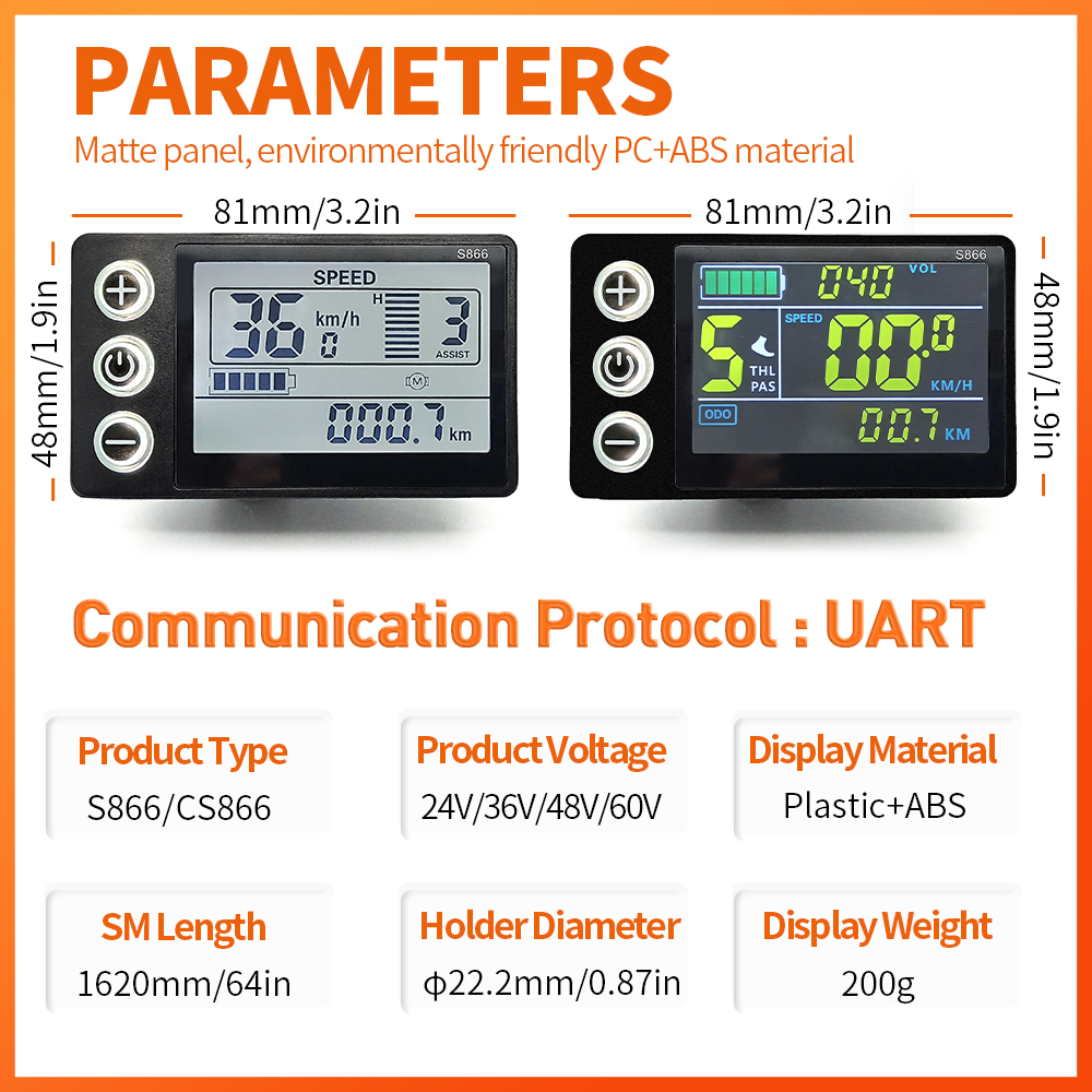 Elsykkel sinusbølge 3- modus kontrollersett 17a 26a 30a 40a tft-skjerm 1 t 5- kabel gass hall ubegrenset motor 350w-1000w motorer