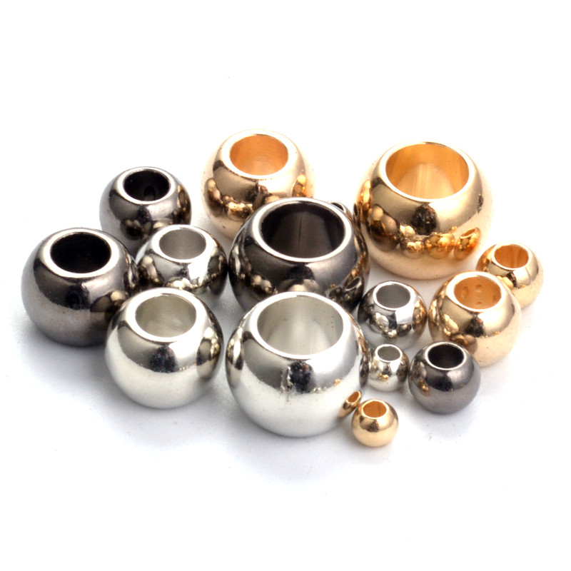 100 stücke Flache Runde CCB Acryl Spacer Perlen Große Loch Schal Perlen für schmuck machen, über 4mm 6mm 8mm 10mm 12mm