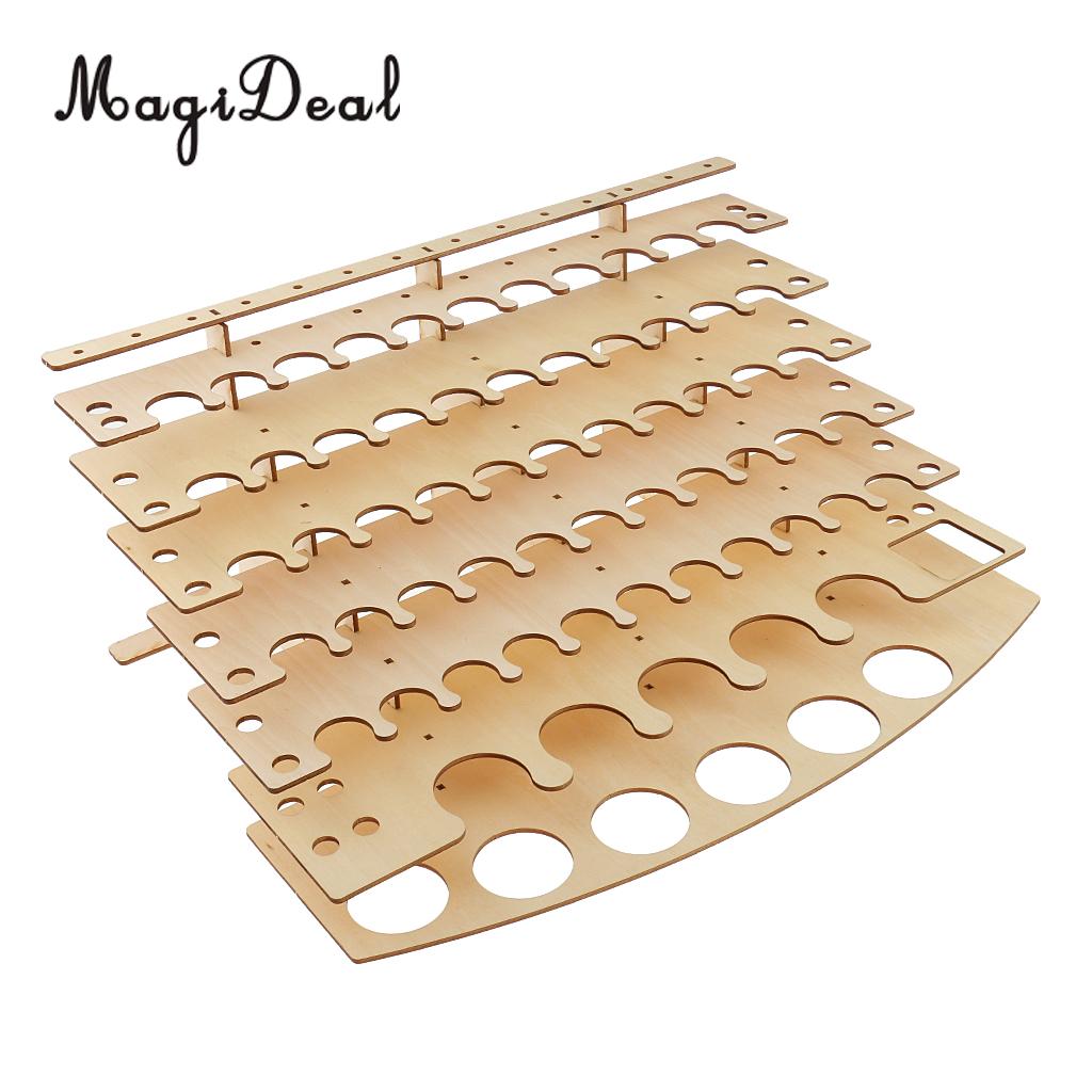 MagiDeal Wooden Paint Bottles Rack Modular Organizer Paint Storage Holder #3 for Studio Storing Paints Brushes Modeling Tools