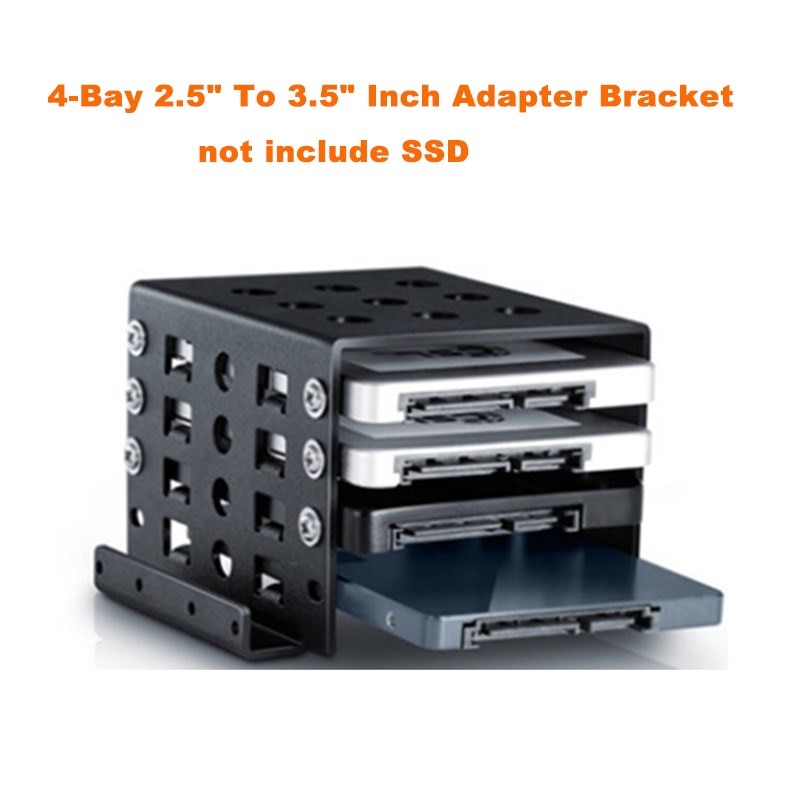 4-Bay 2.5 "Tot 3.5" Inch Adapter Bracket Hard Drive Caddy Ssd Aluminium Chassis Hard Drive interne Montage Tray Caddy Bay