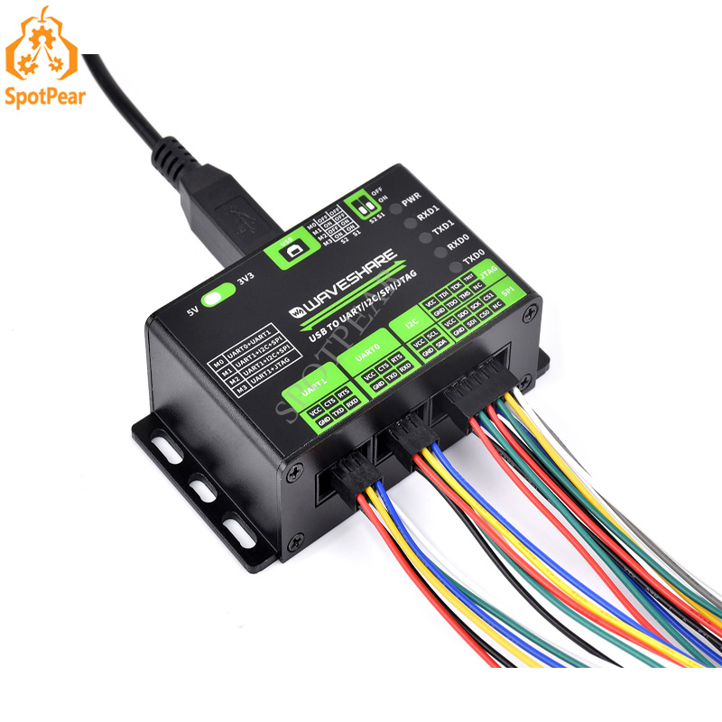 USB-zu-UART/I2C/SPI/JTAG-Konverter, unterstützt mehrere Schnittstellen, kompatibel mit 3,3 V/5 V mehreren Schutzschaltungen