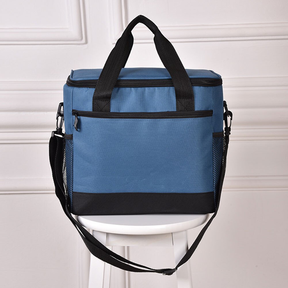 17L aislado de gran capacidad con correa Portátil Bolsa plegable para mantener el frío actividades al aire libre Picnic de almacenamiento de alimentos reutilizables de Camping: Navy