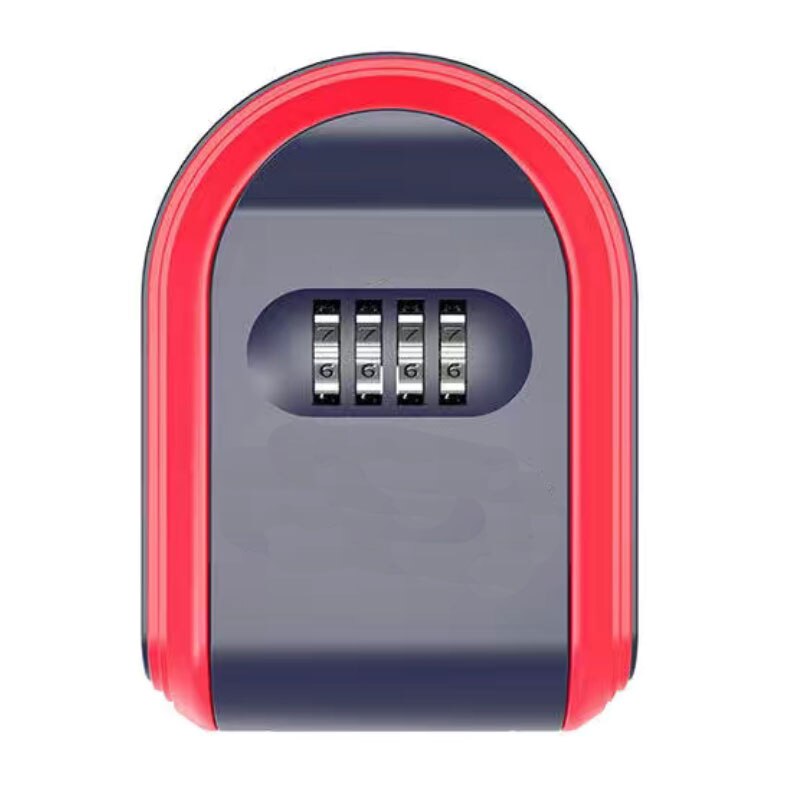 Wall-mounted key safe mini storage key box key storage lock box combination indoor and outdoor use: red