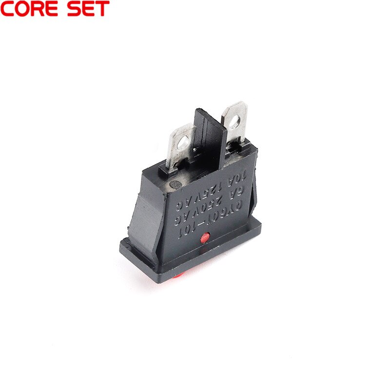 5Pcs Dunne KCD1-110 Rocker Switch Zwart Rood 19*7Mm Super Dunne Rocker Schakelaar 2 Pins 2 Versnellingen op Off 6A 250V 10A 125VAC