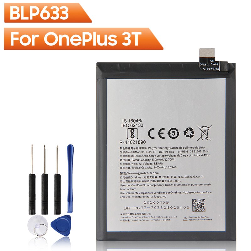 OnePlus Original Telefon Batterie BLP637 Für OnePlus 5 5T 6 6T 7T 7T Pro BLP571 Für onePlus 1 2 3 3T BLP685 Für OnePlus 7 7 Pro: BLP633-OnePlus 3T