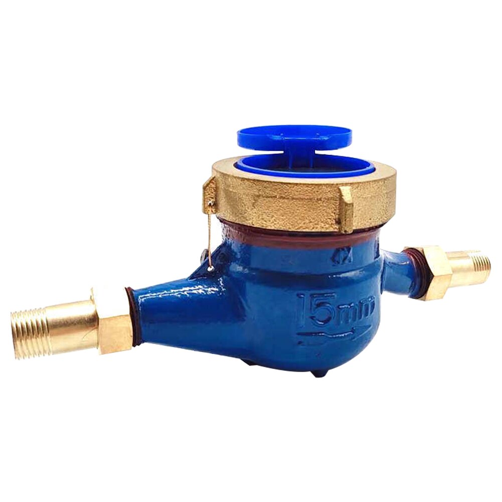 15mm Easy Install Flow Measure Rotary Wing High Sensitivity Cold Water Meter Unidirectional Digital Display Tools Tape Copper