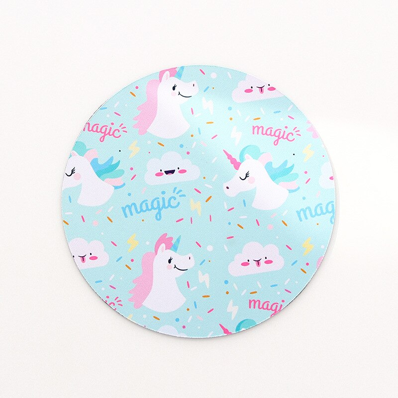 Creatice Cartoon Siliconen Muismat Deask Mat Circulaire Muismat Kantoor Scholieren Met Aarde Maan Watermeloen: unicorn