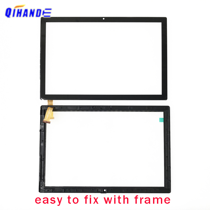 2.5D para tableta de 10,1 pulgadas para Teclast P20HD pantalla táctil con marco Panel táctil cristal digitalizador Sensor para Teclast P20 HD: Negro