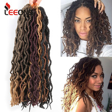 Leeons Häkeln Haar Zöpfe 12/18 Zoll Faux Loks Lockige Synthetische Haar Vor Schleife Häkeln Haar Verlängerung Göttin nu Loks Braun schwarz