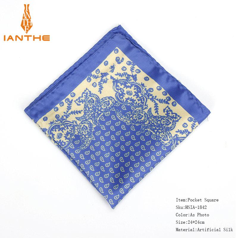 Neue herren Taschentuch Vintage Paisley Druck Tasche Platz Weiche Seide Taschentücher Hochzeit Party Business Hanky Brust Handtuch: IA1842