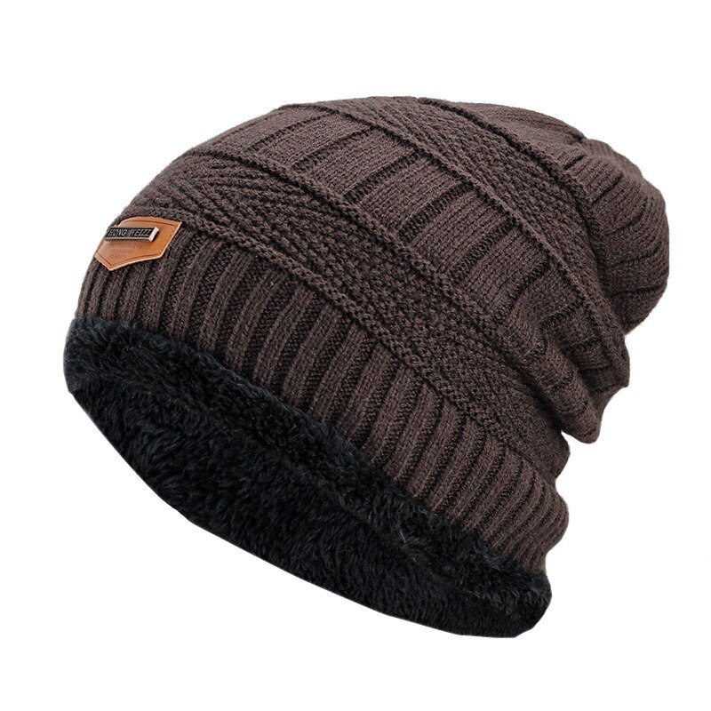 Mannen Winter Hoed Mode Gebreide Zwarte Hoeden Fall Hoed Dik En Warm En Bonnet Skullies Beanie Zachte Gebreide mutsen Katoen: Coffee