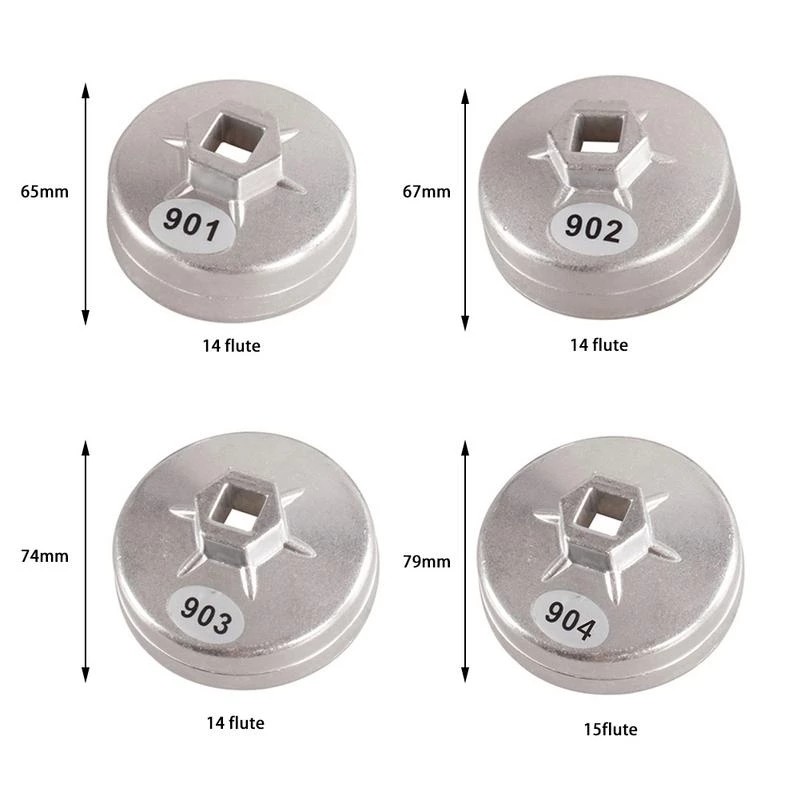 1*Oil Filter Wrench 901 902 903 904 Cap Socket Wrench Drive Oil Filter Removel Aluminum Alloy Hand Repairing Tool