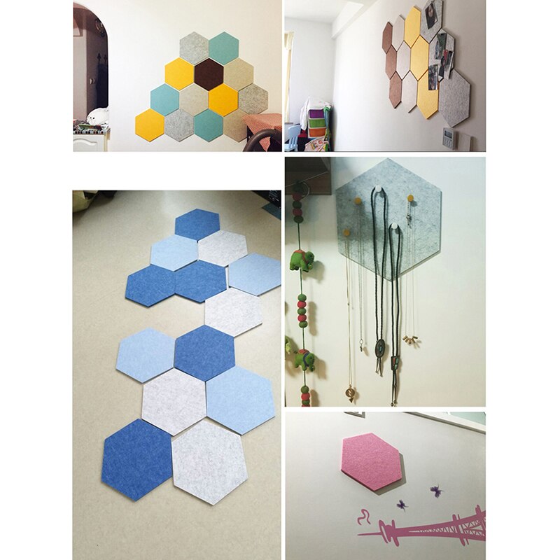 Hexagon Pad Cork Board/Pin Board 1 Pc Colorful Wall Tiles Memo Felt Board For Wall Stickers Home Decors
