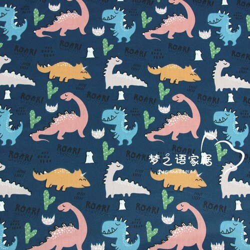160cm * 50cm dinosaurio bebé recién nacido tela de algodón bricolaje ropa de cama vestido patchwork tela niños trabajo a mano tejido de paño de algodón: C