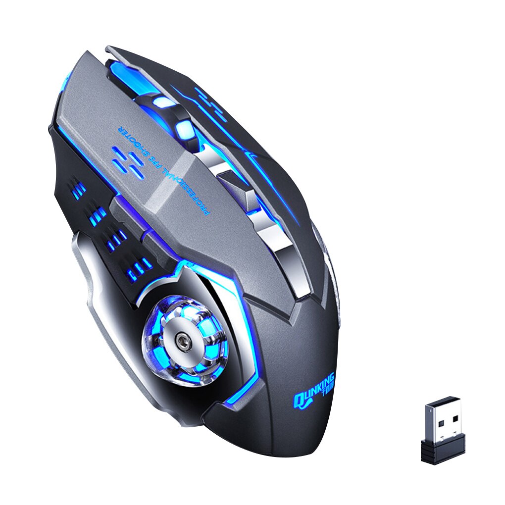 Wireless Mouse 7 Color Breathing Light Rechargeable Desktop Computer Laptop 2.4G 6 Buttons Gaming Mouse: NO.2