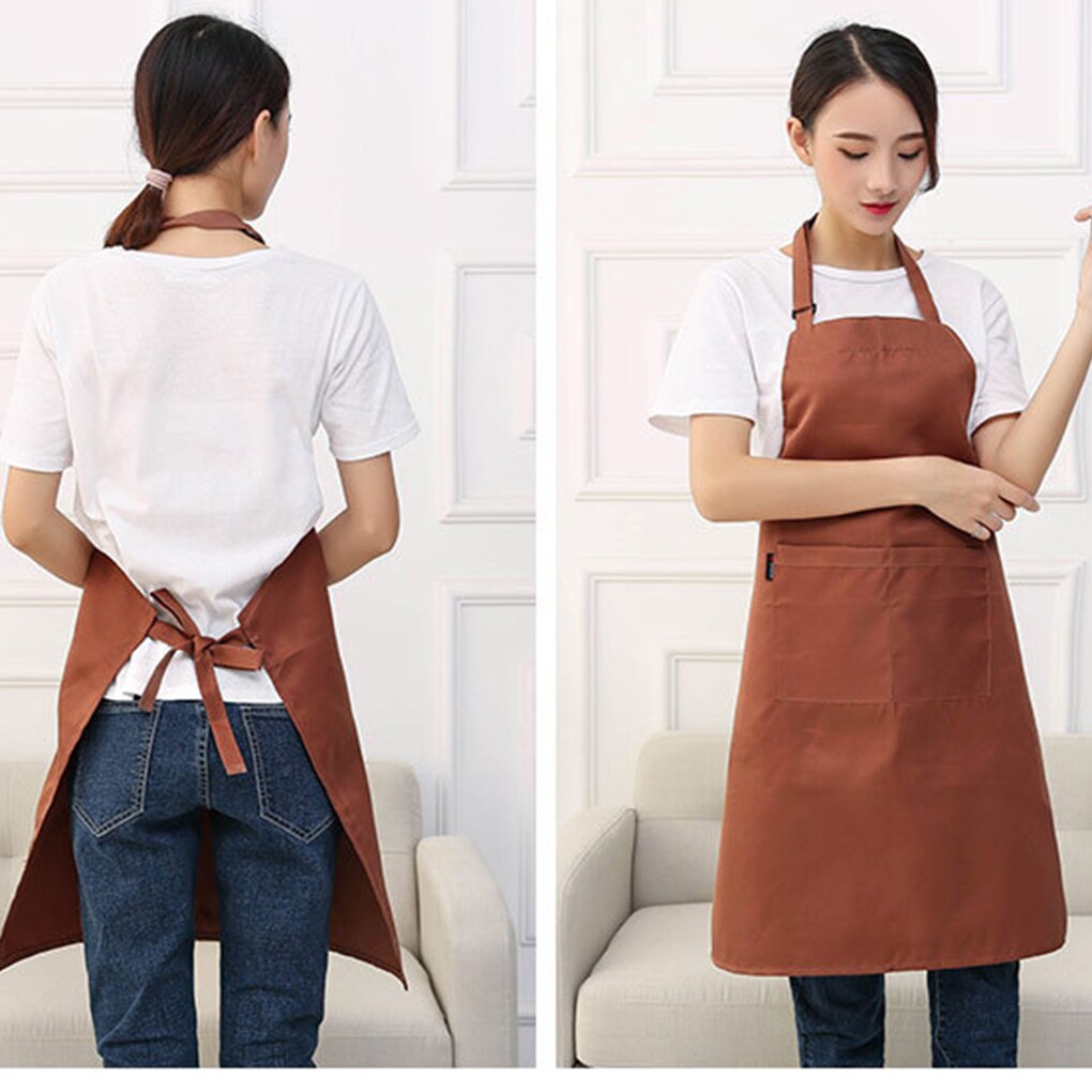 2pcs Unisex Work Apron For Men Black Apron Bib Adjustable Cooking Kitchen Restaurant Aprons For Woman With Pockets