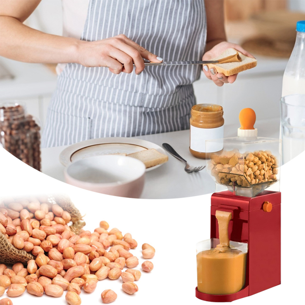 Portable EU/US Home Peanut Butter Food Processor Fully Automatic Small Grinder Sesame Paste Machine Electric Automatic Refiner