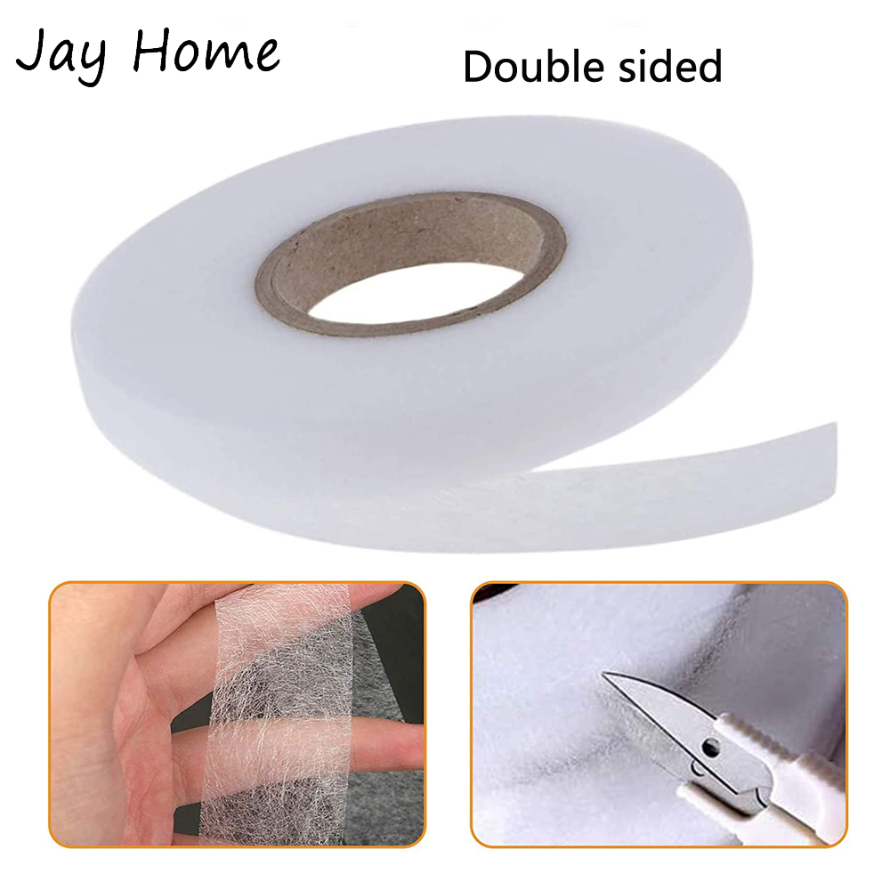 100M Iron-on Hemming Tape Fabric Fusing Tape Double Sided Fusible Bonding Web Adhesive Tape for Clothes Jeans Pants Sewing Tools