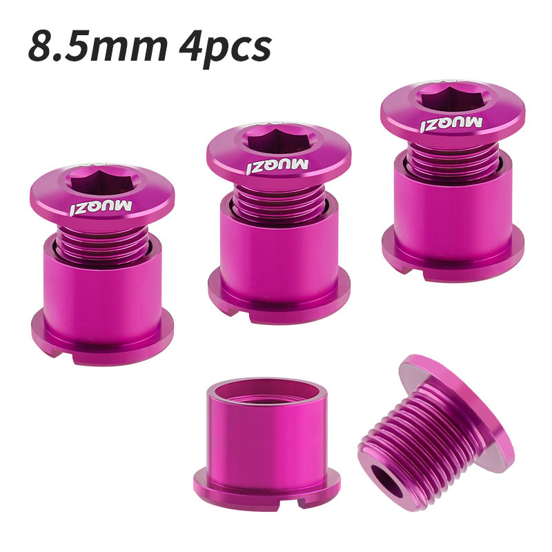 MUQZI 4/5PCS Kettingblad Bouten Enkele Dubbele Kettingblad Schroeven Mountain Road MTB Crank Bouten 6.5/8.5mm: Lavendel