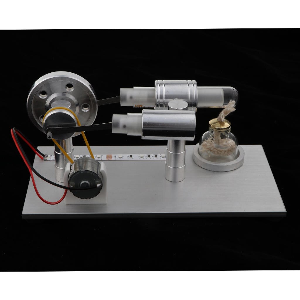 Stirling Engine Electricity Generator Model With Colorful LED Lights (M15A)