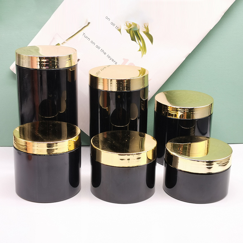 10 stk./parti 250/300/500ml plastik kosmetik creme krukker med galvanisering låg plastikpotte opbevaringskrukke kæledyrsbeholder tomme maddåser: Militærgrøn / 3ml