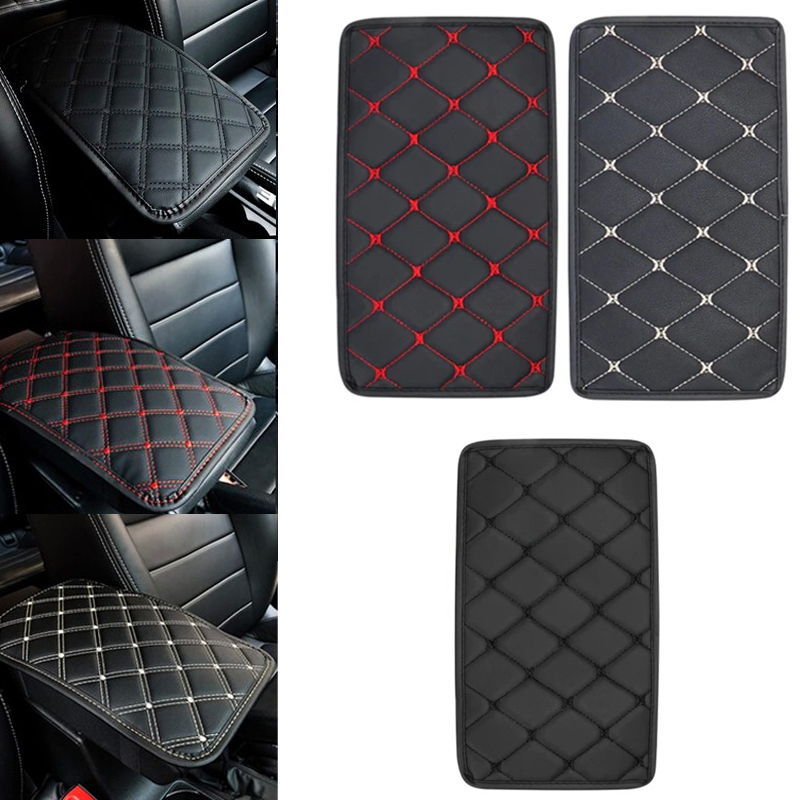 Universele Auto Lederen Armsteun Mat Waterdicht Interieur Auto Armleuningen Opbergdoos Matten Stofdichte Kussenhoes Armsteun Beschermer