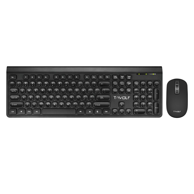 2.4G Wireless Keyboard and Mouse Set Desktop Computer and Home Office Retro Round Keycap Silent Keyboard Mouse Combo Set