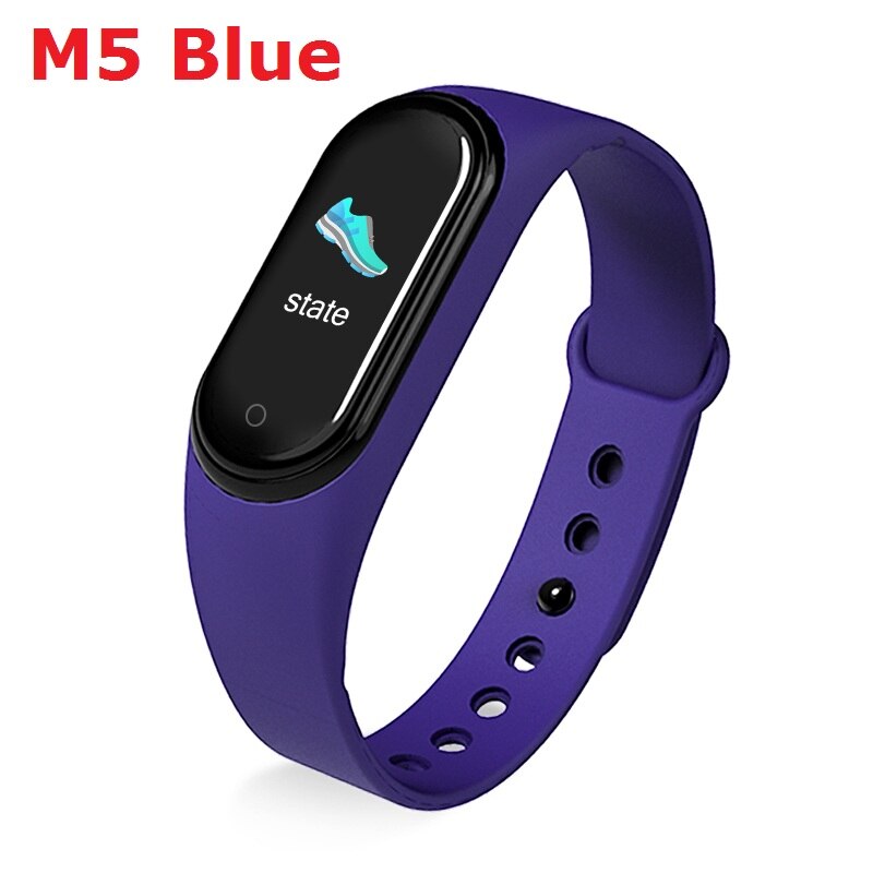 M5 m45 smartband sport fitness armbandsur fitness tracker smartband blodtryck pulsmätare vattentätt armband: M5 blå