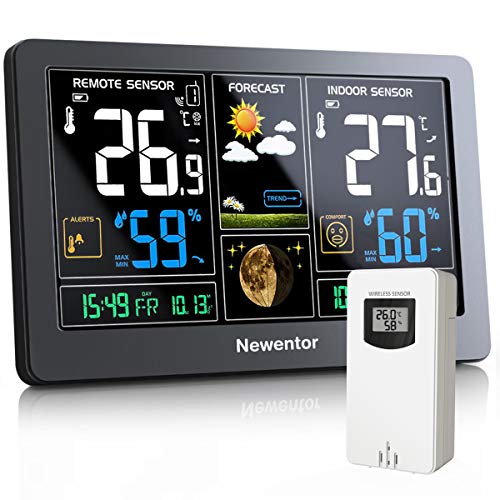 Newentor Weather Station Digital Temperature HumidityThermometer Wireless Hygrometer With 3 Sensor Indoor Outdoor Monitor 7.5": Q3