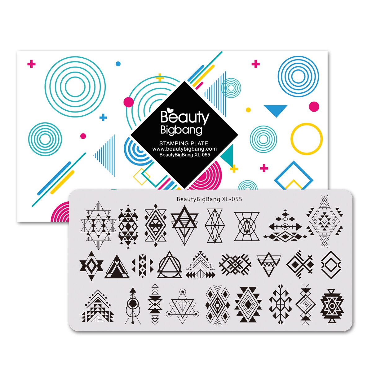 Beautybigbang 4 Stuks Nail Art Stempelen Platen Set Rvs Geometry Nagels Stamp Template Carimbo De Unha Stencil