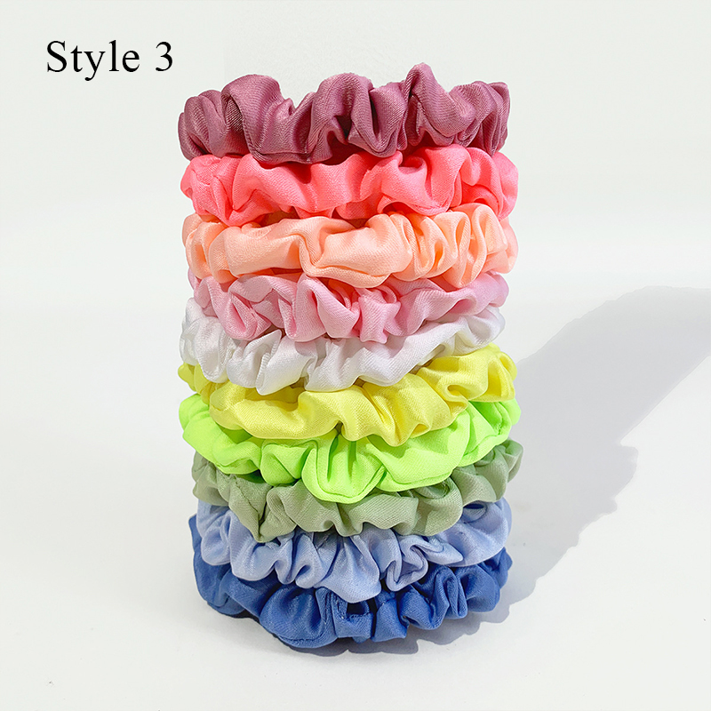 Gomas para el cabello de seda rosa para mujer y niña, banda elástica para el cabello de Color sólido, coleteros, accesorios para el cabello elegantes, 6/10/20 piezas: Rosa