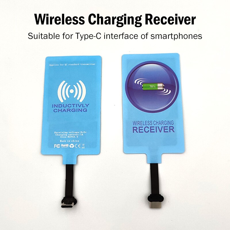 Receptor de carga inalámbrica Qi para Huawei Honor 8, 9, 9X, 10, 20, 30 Pro Lite, 20S, 30S, V10, V20, V30, Adaptador tipo C, conector USB C