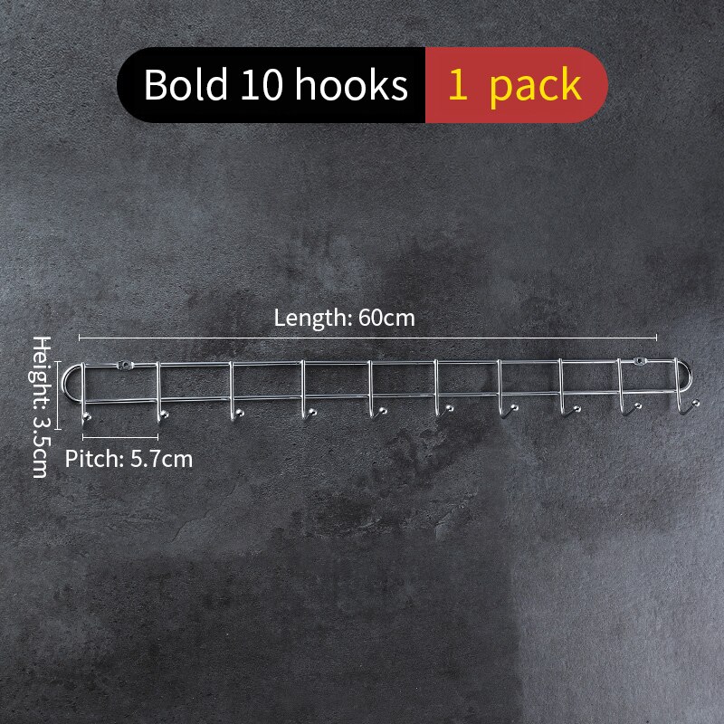 Over The Door 10 Hooks Home Bathroom Organizer Rack Clothes Coat Hat Towel Hanger Good Load-bearing Wrought Iron Material: 10 hooks Bold