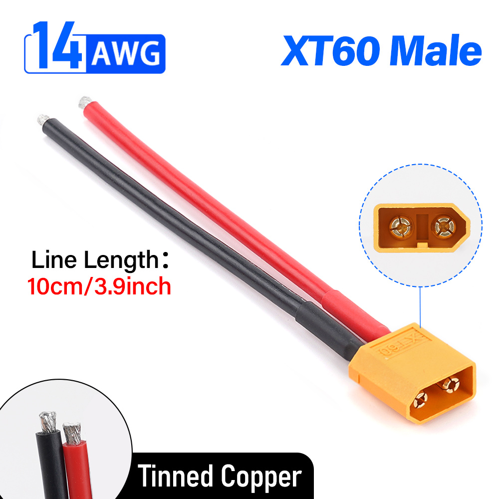 2 Stück xt60 14awg 15cm Anschluss kabel für Ladegerät Profi Ladekabel Motor- Einlauf leitung Stecker oder Buchse Batterie anschluss stecker: Armee Grün