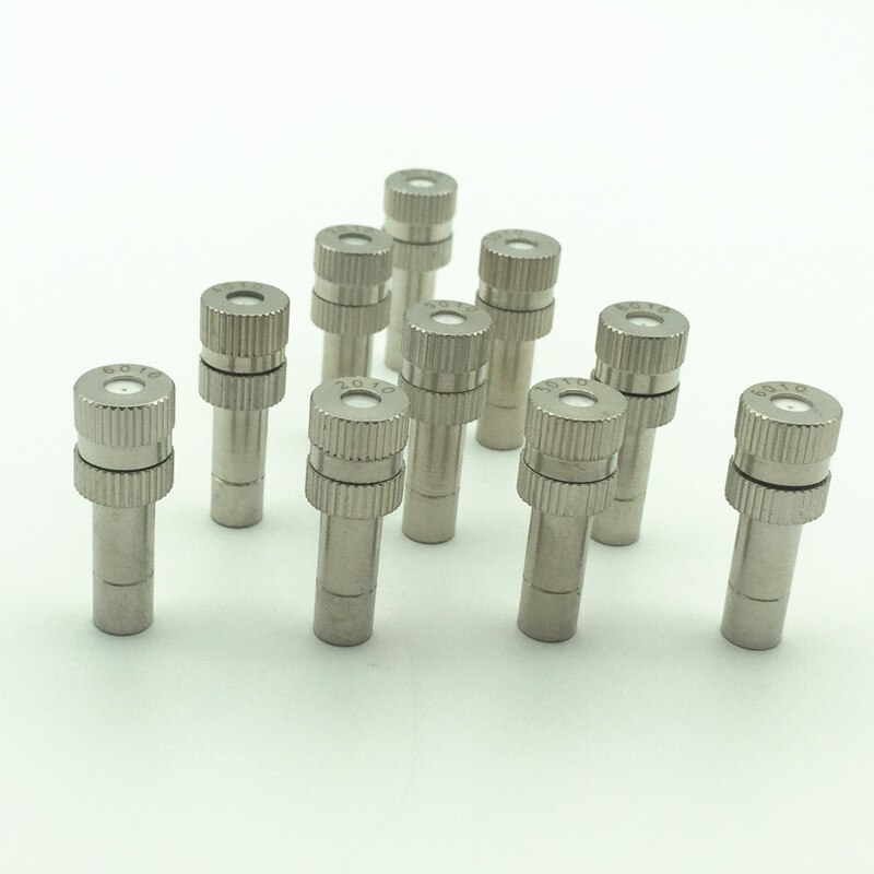 Fog Misting Nozzles Garden Water Mist Spraying System Nozzle Stainless Steel 50 Pcs Low Pressure 0.2mm~0.6mm Sprayers Pump Metal