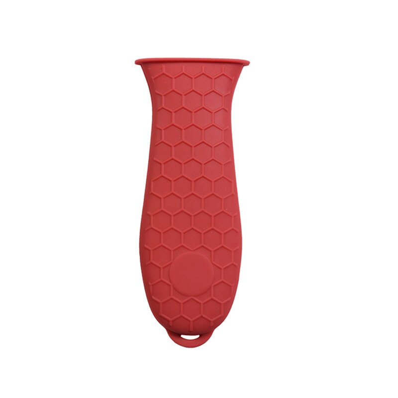 Silicone pot poignée couverture nid d'abeille pot poignée couverture poignée couverture anti-échaudage anti-dérapant pot oreille pince pot oreille couverture: red