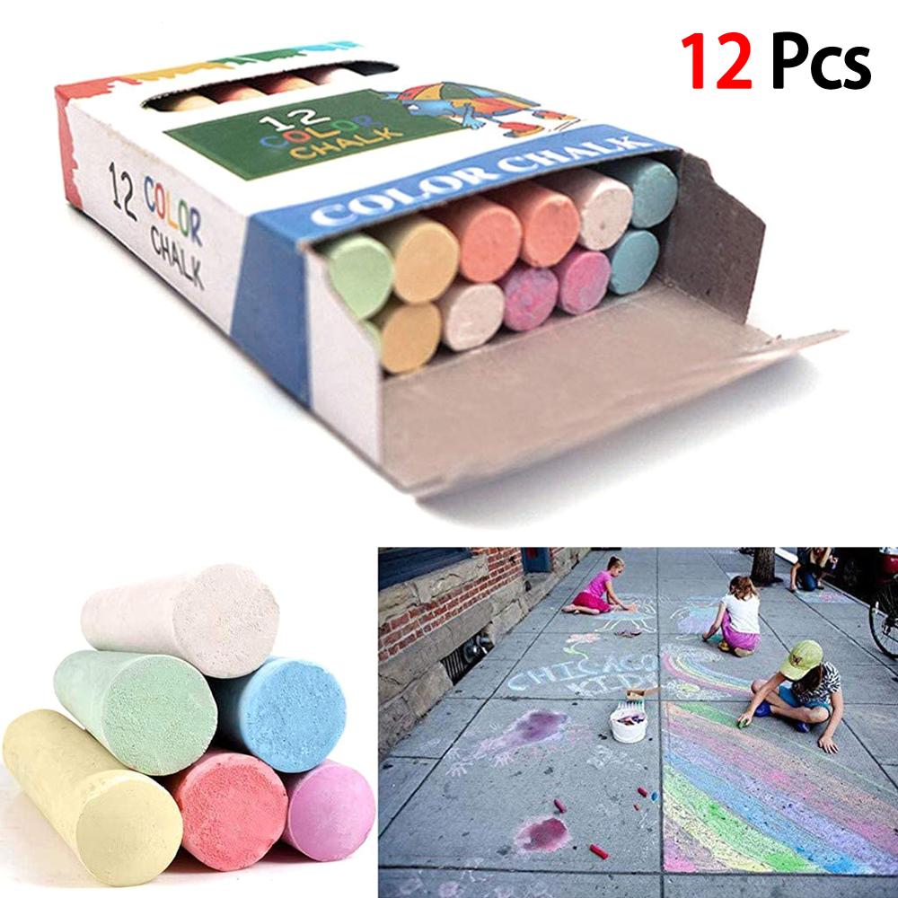 Liitu 12/100 kpl sekoitettu väri valkoisia tikkuja pakkaus lasten leikkikenttä koulu taide oppiminen pölyttömät lapset lasten opiskelijatarvikkeet: 12 kpl