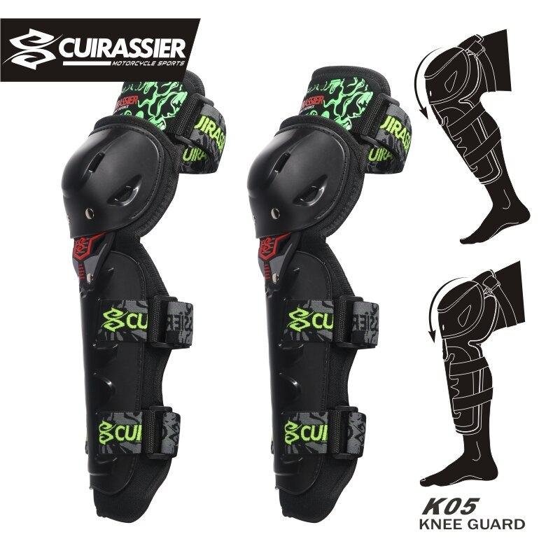 Motorcykel skyddande knäskydd mx off-road knäskydd skydd moto racing dirt bike skydd motocross skydd cuirassier motos: K05 gröna