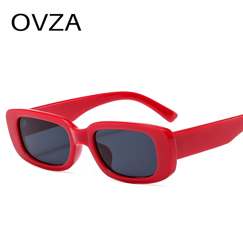 Ovza smalle zonnebril voor dames heren rechthoekige bril  uv400 doorschijnend snoepkleur  s6001