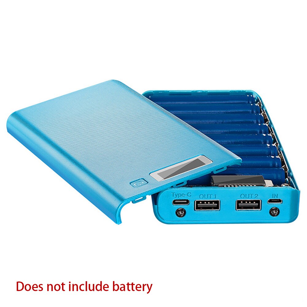 DIY LCD 8 Abschnitt 18650 Batterie Lade Shell Power Box kit Ohne Schweißen Hülse Material: blue